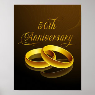 50-årsdagen Guld Script Poster
