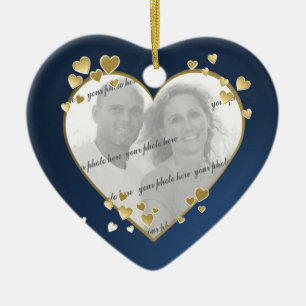 50-årsdagen Heart Photo Keepsak Julgransprydnad Keramik