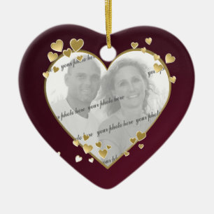 50-årsdagen Heart Photo Keepsak Julgransprydnad Keramik