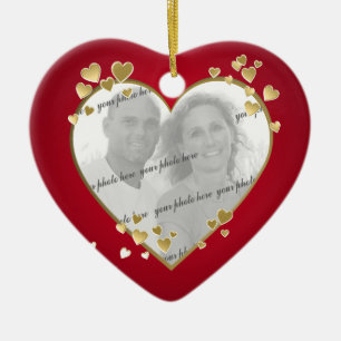 50-årsdagen Heart Photo Keepsak Julgransprydnad Keramik