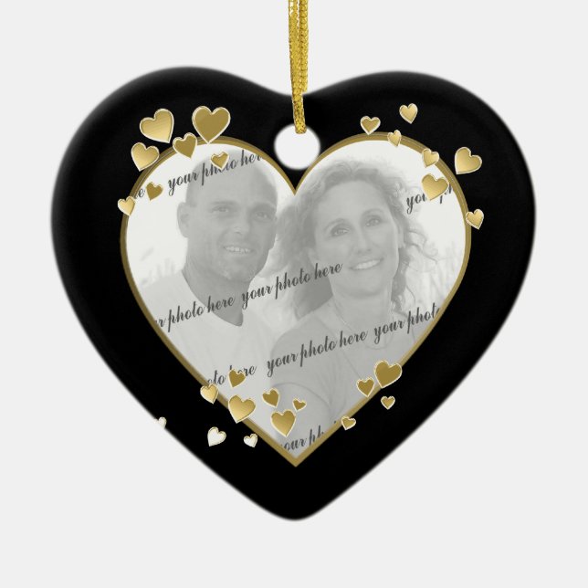 50-årsdagen Heart Photo Keepsak Julgransprydnad Keramik (Framsidan)