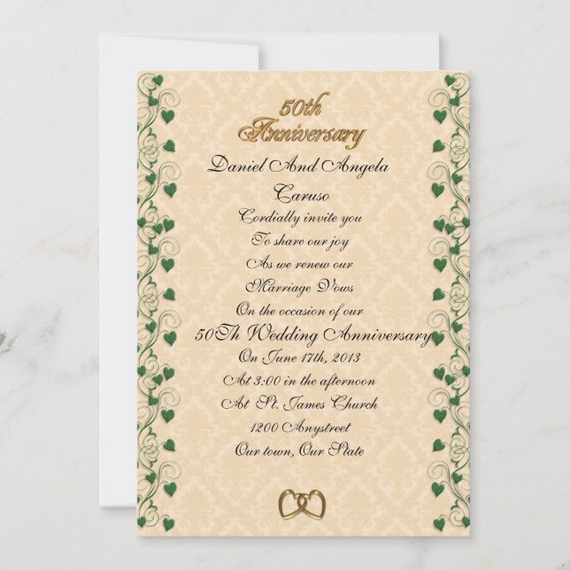 50-årsdagen inbjudan till förnyelse av försäljning (Framsida)