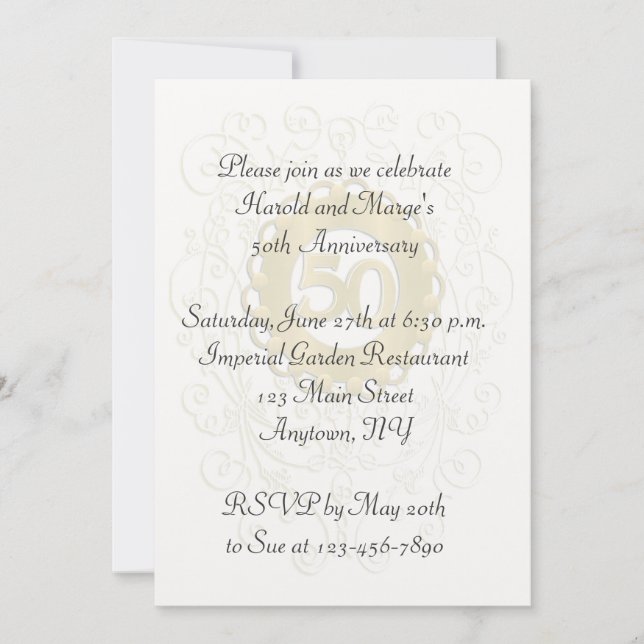 50-årsdagen inbjudningar (Framsida)