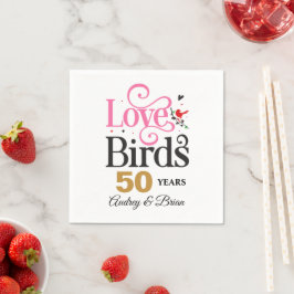 50-årsdagen Love birds Personlig Pappersservett