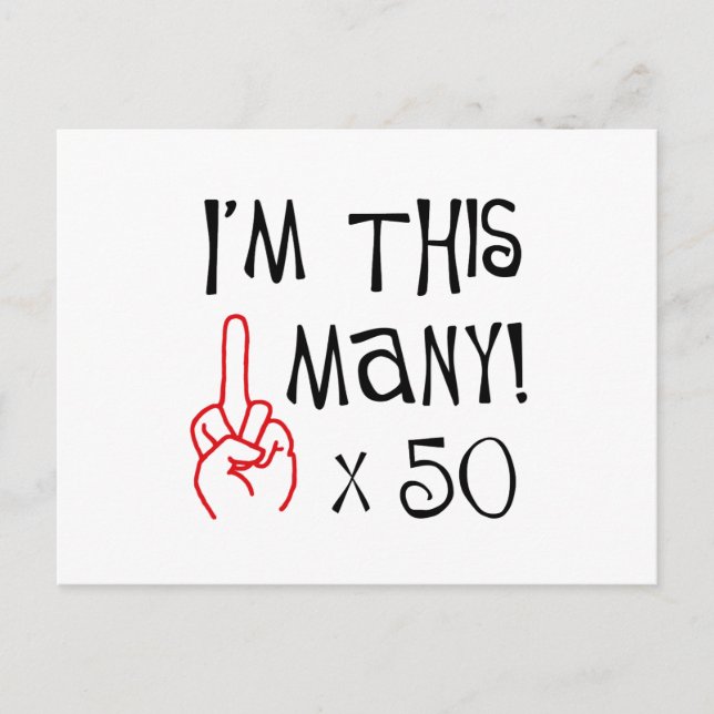 50-årsdagen Mitten Finger Salute Vykort (Framsida)