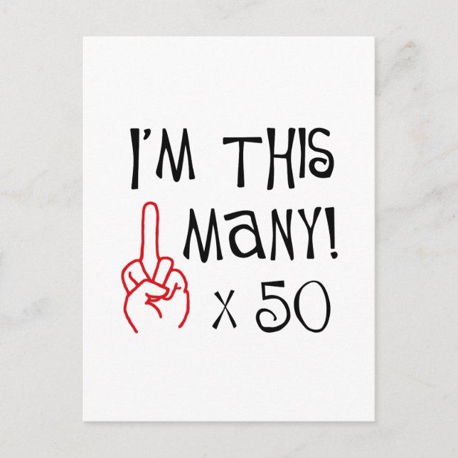50-årsdagen Mitten Finger Salute Vykort (Framsida)
