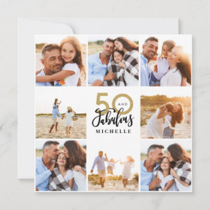 50-årsdagen modern fotokollage för svart och guld
