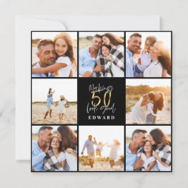 50-årsdagen modern fotokollage för svart och guld