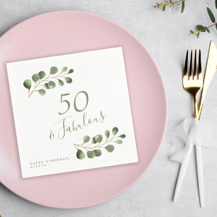 50-årsdagen namn personlig elegant pappersservett