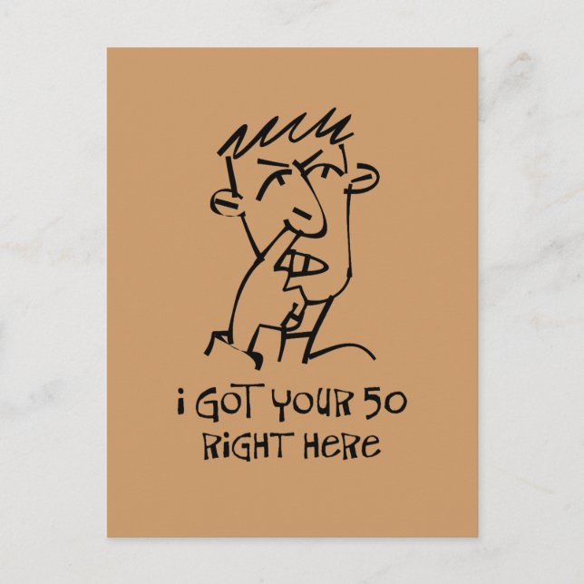 50-årsdagen Nose Picker, jag har dina 50! Vykort (Framsida)