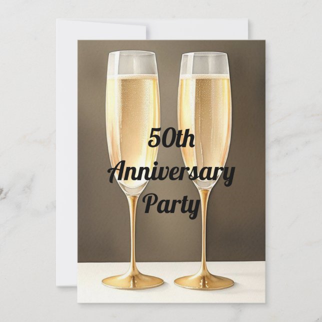 50-årsdagen Party Inbjudningar (Framsida)