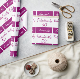 50-årsdagen Rosa fantastiskt 50-årsjubileum Papp Presentpapper