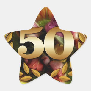 50-årsdagen stjärnformat klistermärke
