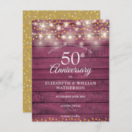 50-årsdagen String Ljus Spara datumet Meddelande Vykort