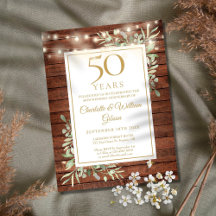 50-årsdagen String Ljus Wood Greenery