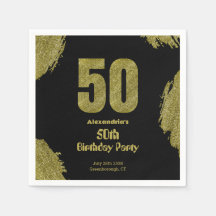 50-årsdagen svart guld glitter party