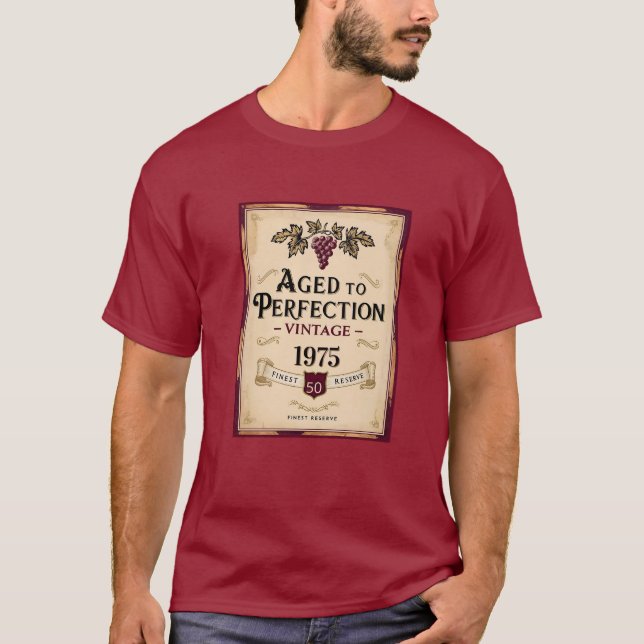 50-årsdagen vin, åldras till perfektion t shirt (Framsida)