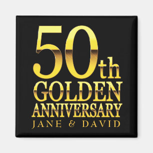 50 ÅRSDAGENS BLACK GULD PERSONLIG MAGNET