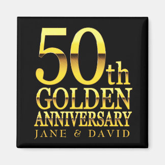 50 ÅRSDAGENS BLACK GULD PERSONLIG MAGNET