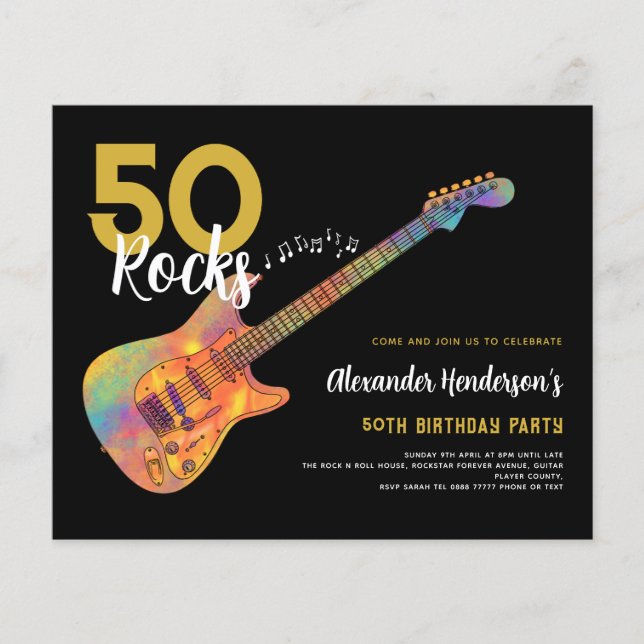 50-årsfest 50 rocks modern budget flygblad (Framsidan)