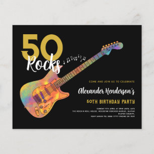 50-årsfest 50 rocks modern budget flygblad