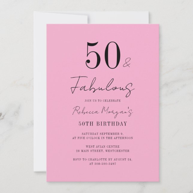 50-årsfest Fiddy och fantastisk manus  Inbjudningar (Framsida)