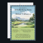 50-årsfest firande herrarnas golf tema fest inbjudningar<br><div class="desc">Denna pittoreska födelsedagsinbjudan har ett golf-tema och är perfekt för en golfare. Den har en charmig utsikt över en golfbana och en matchande golf-kort och golfklubbor på baksidan. Mycket att anpassa för att passa din egen fest, samt ett foto. Vi har alla ingredienser för att göra det till en speciell...</div>