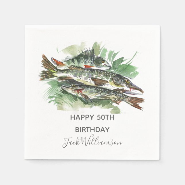 50-årsfest | Fiskefiske Pappersservett (Framsidan)