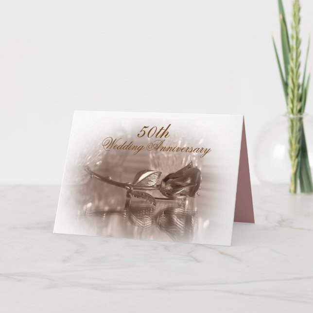 50-årsfest inbjudan guldros (Framsida)