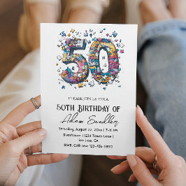 50-årsfest jag pussel illustration inbjudningar