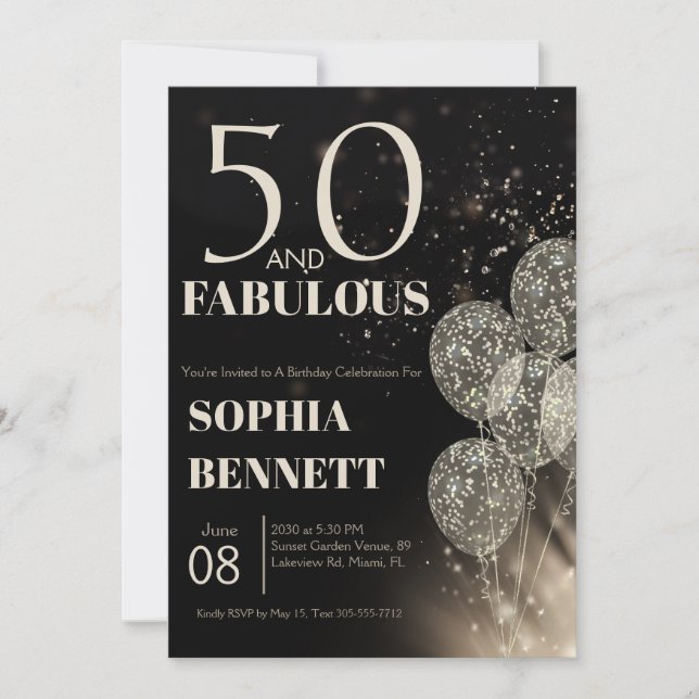 50-årsfest Manus Femtioårsfirande Inbjudningar (Framsida)
