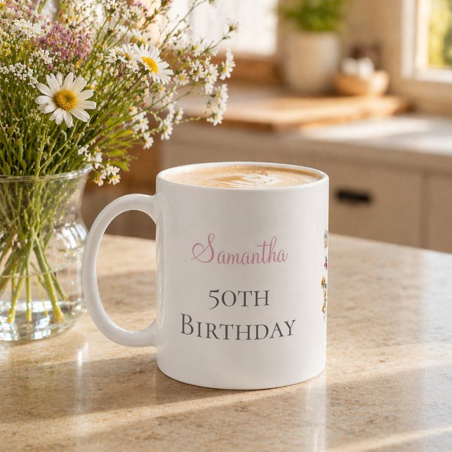 50-årsfest Vildblomma Kaffemugg (Skapare uppladdad)
