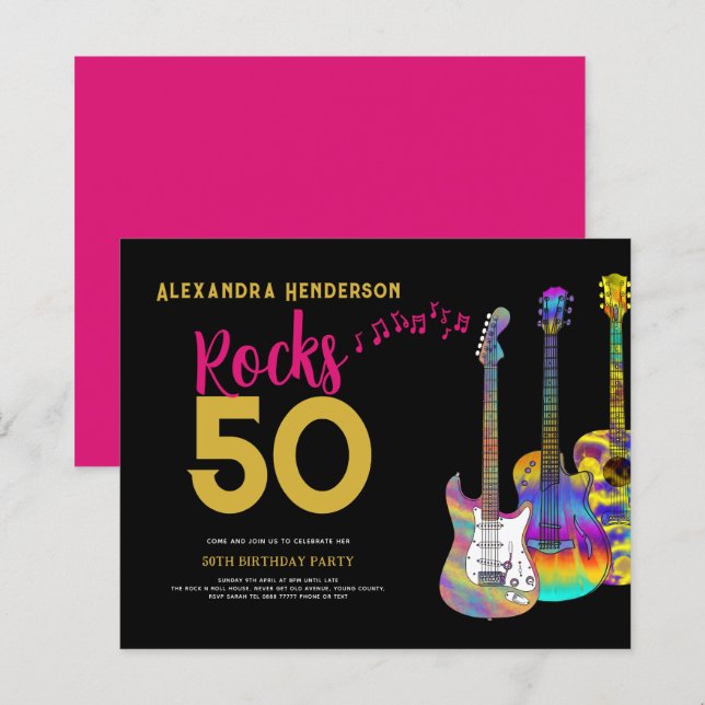 50-årsfesten skakar 50 rosa (Fram/baksida)