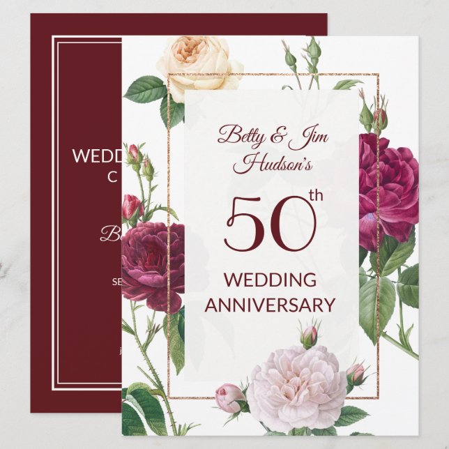 50-årsfestinbjudan meny (Fram/baksida)
