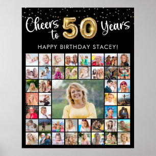 50-årsfirande 45 Fotokollage Skål för Åren Poster