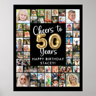 50-årsfirande 51 Fotokollage Skål för 50 år Poster