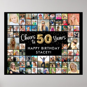 50-årsfirande 68 Fotokollage Skål för 50 år Poster