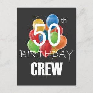 50-årsfirande Crew 50 Födelsedagsfirande Grupp Vykort
