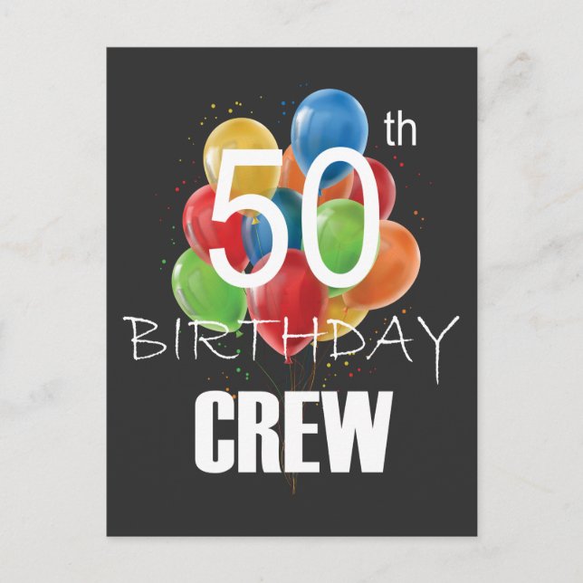 50-årsfirande Crew 50 Födelsedagsfirande Grupp Vykort (Framsida)