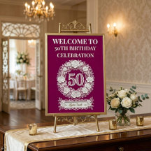 50-årsfirande Elegant utskuren välkomstskylp i pap