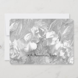 50-årsfirande Elegant vit blomsterbroderi Inbjudningar