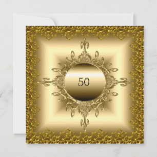 50-årsfirande födelsedagsfest guld inbjudningar
