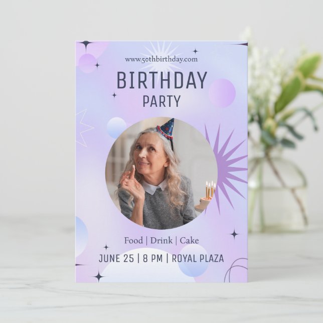 50-årsfirande, Foto 50-årsdag  Inbjudningar (Stående Fram)