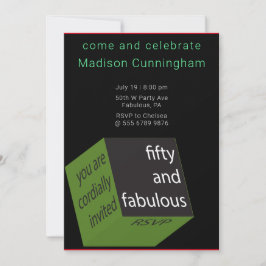 50-årsfirande Geometrisk Kub Spektakel Inbjudningar