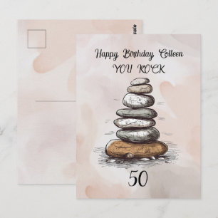 50-årsfirande Grattis Kort 'Du Slår Sten'