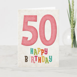 50-årsfirande Grattis på födelsedagen Kortdesign Kort