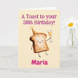 50-årsfirande Grattis, Roligt Toast, Anpassat Kort
