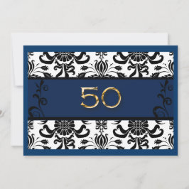 50-årsfirande, guldfolie, inbjudan