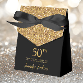 50-årsfirande Guldglitter Tacksamhet Presentaskar