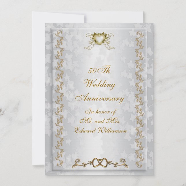 50-årsfirande inbjudan viktorianska änglar (Framsida)